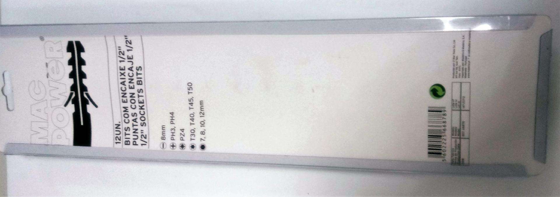 Bits com Encaixe 1/2, 12Un refª 66878 MAC POWER