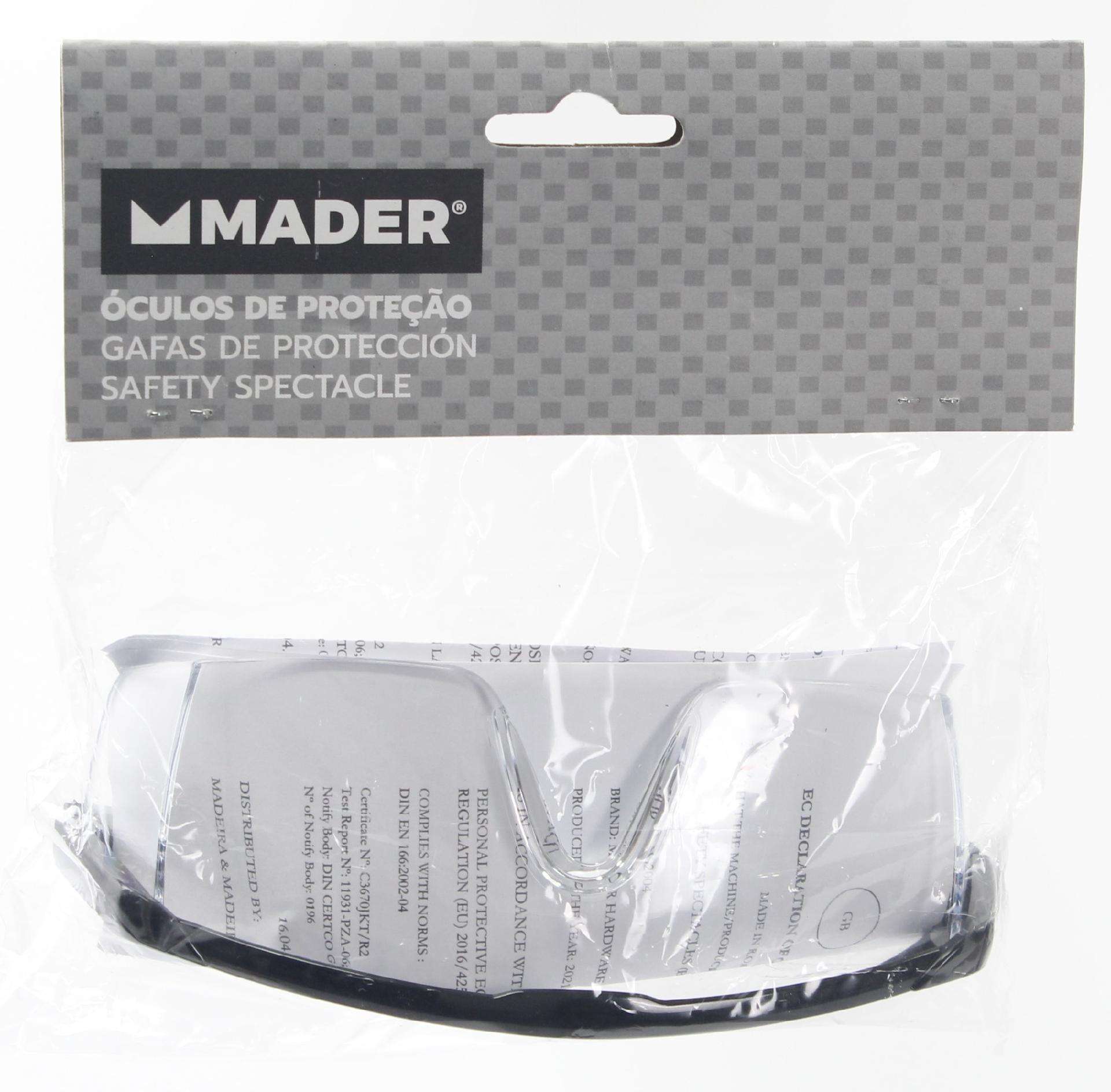 Óculos de Proteção, Transparentes, Ajustáveis refª 65800 MADER