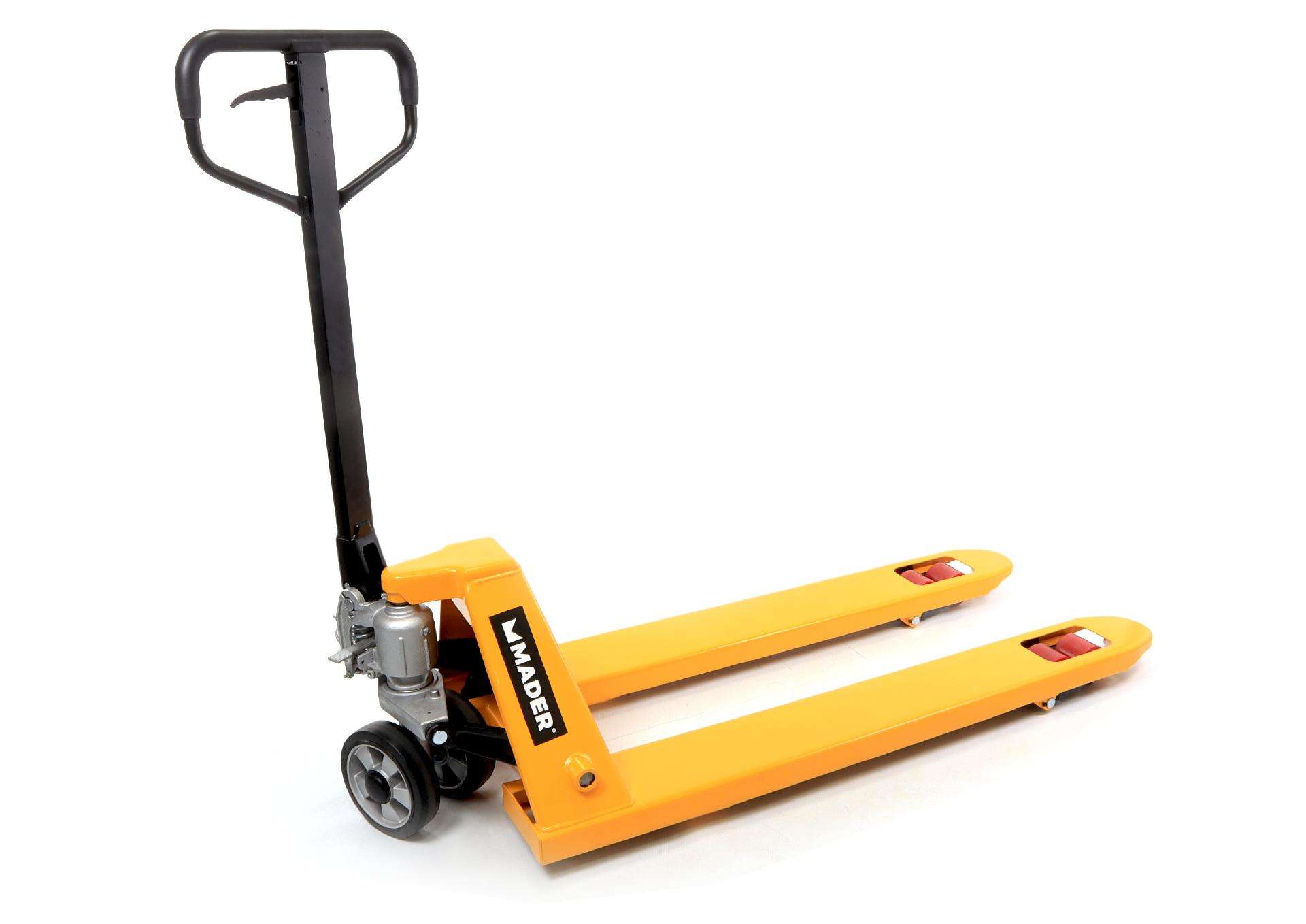 Porta-Paletes Hidráulico, 2.5Ton, 550mm, Roda Borracha refª 65347 MADER