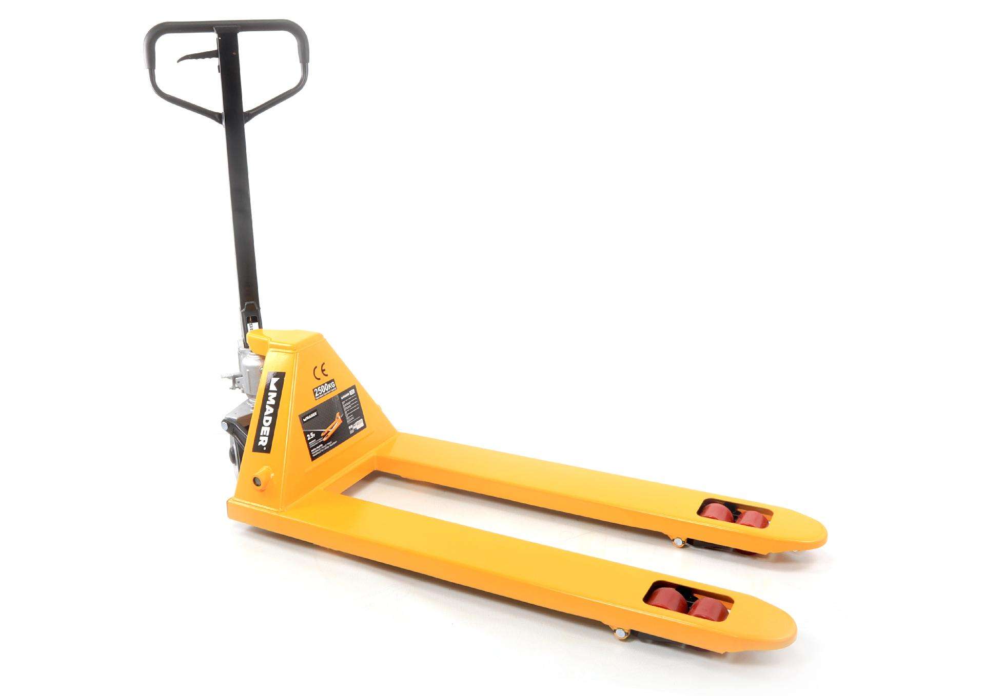 Porta-Paletes Hidráulico, 2.5Ton, 550mm, Roda Borracha refª 65347 MADER