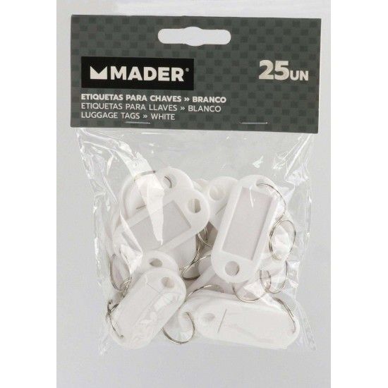 Etiquetas para Chaves, Branco, 25Un refª 65355 MADER Etiquetas para Chaves, Branco, 25Un refª 65355 MADER