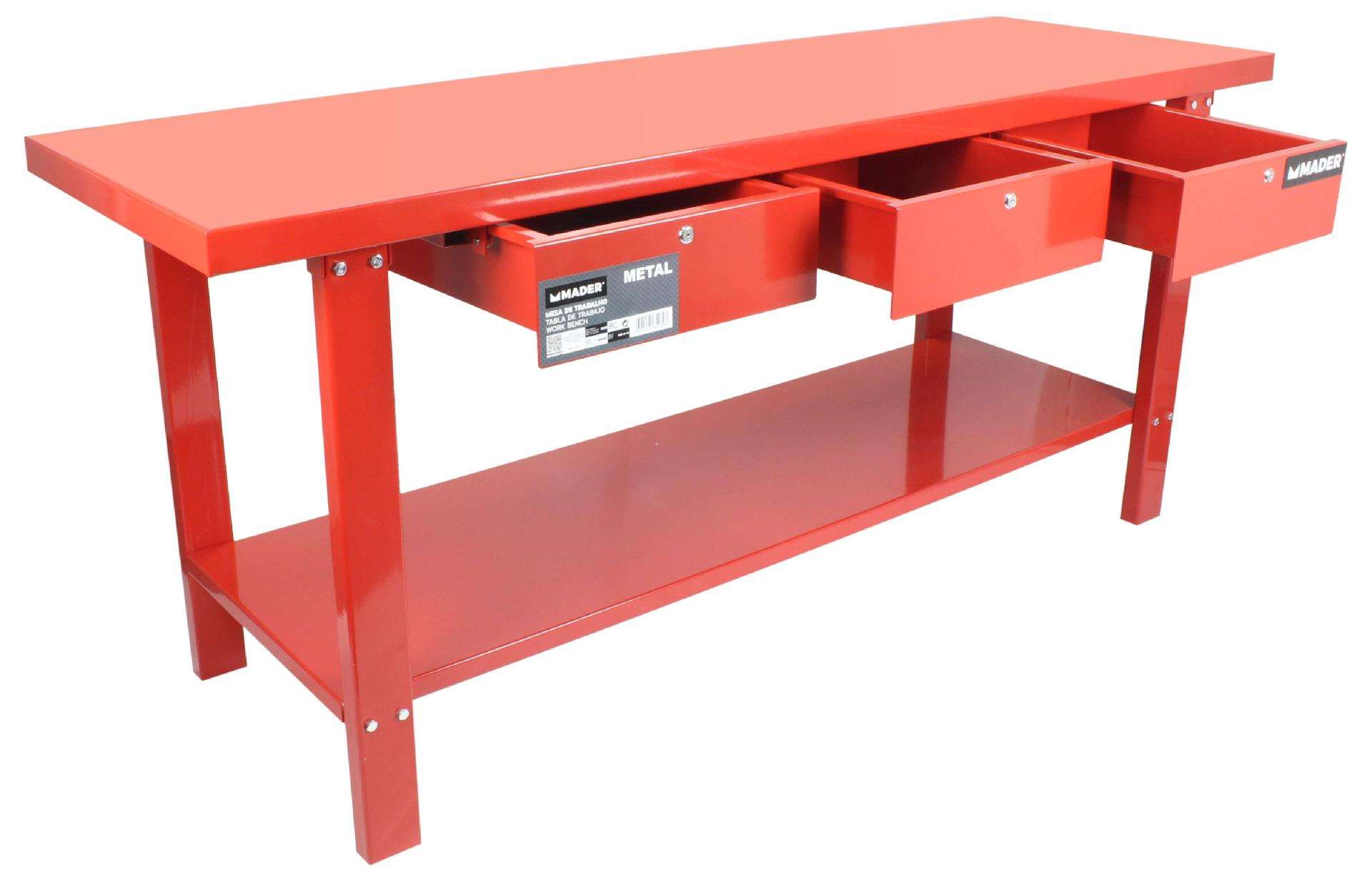 Banca de Trabalho Metal, 200x64cm, 3G refª 65260 MADER