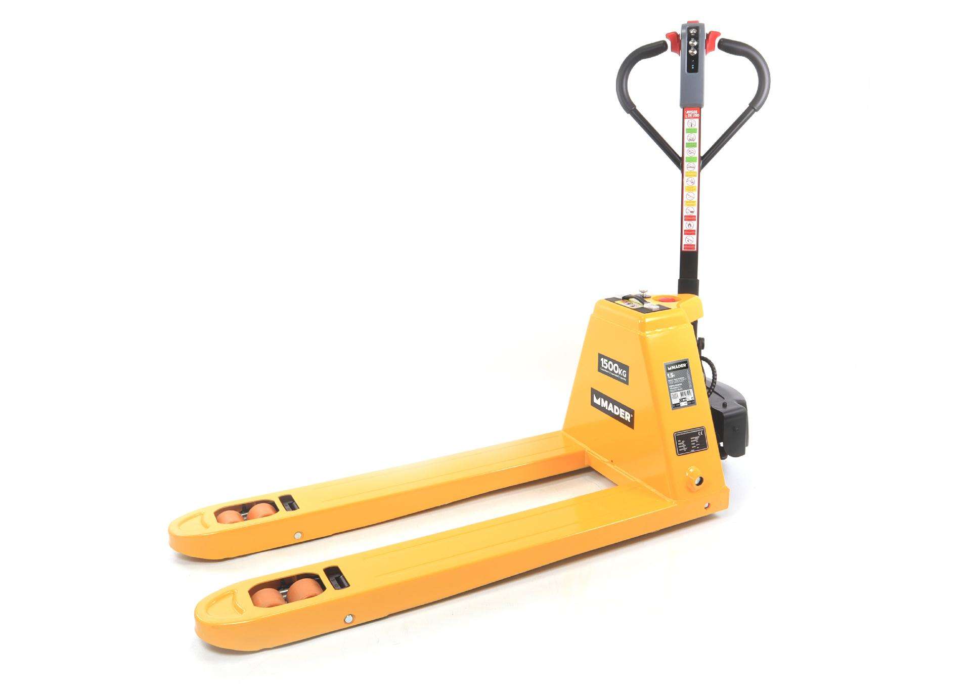 Porta-Paletes Hidráulico, 1.5T, Elétrico, 550x1150mm refª 65244 MADER