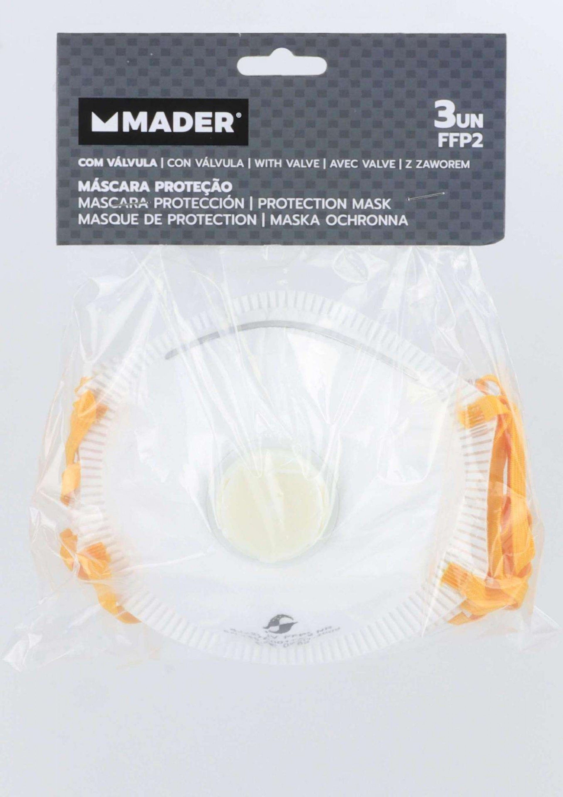 Máscara de Proteção, com Válvula, FFP2, 3Un refª 65223 MADER