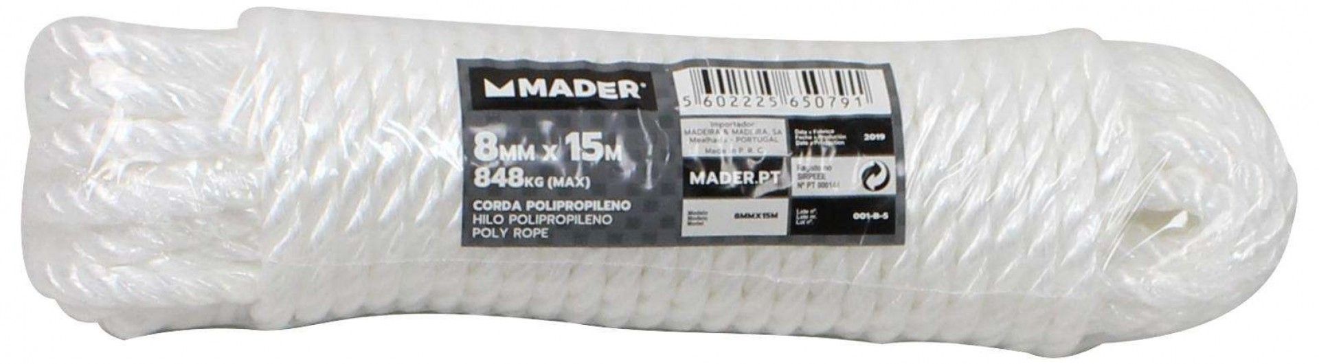 Corda Polipropileno, 8mmx15m refª 65079 MADER
