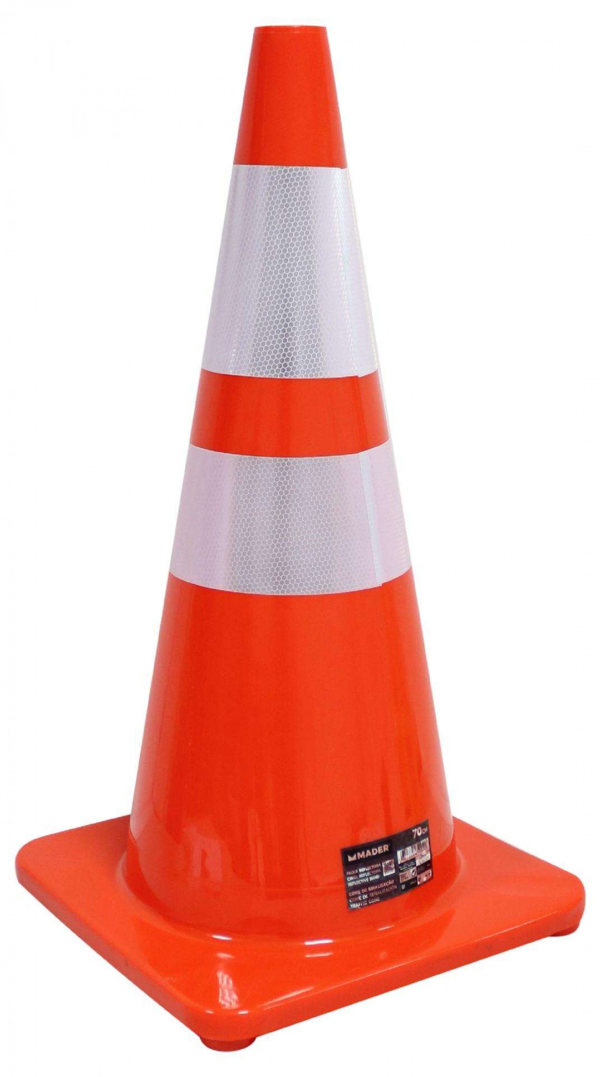 Cone de Sinalização Flexível, Faixa Refletora, 70cm refª 65002 MADER