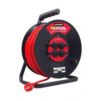 Extenso Eltrica, Enrolador Metlico, 50m, 3G x 2,5mm ref. 63881 MADER