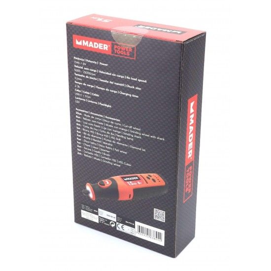 Mini Berbequim Retificador, a Bateria, 8V, 1.5Ah refª 63845 MADER Mini Berbequim Retificador, a Bateria, 8V, 1.5Ah refª 63845 MADER