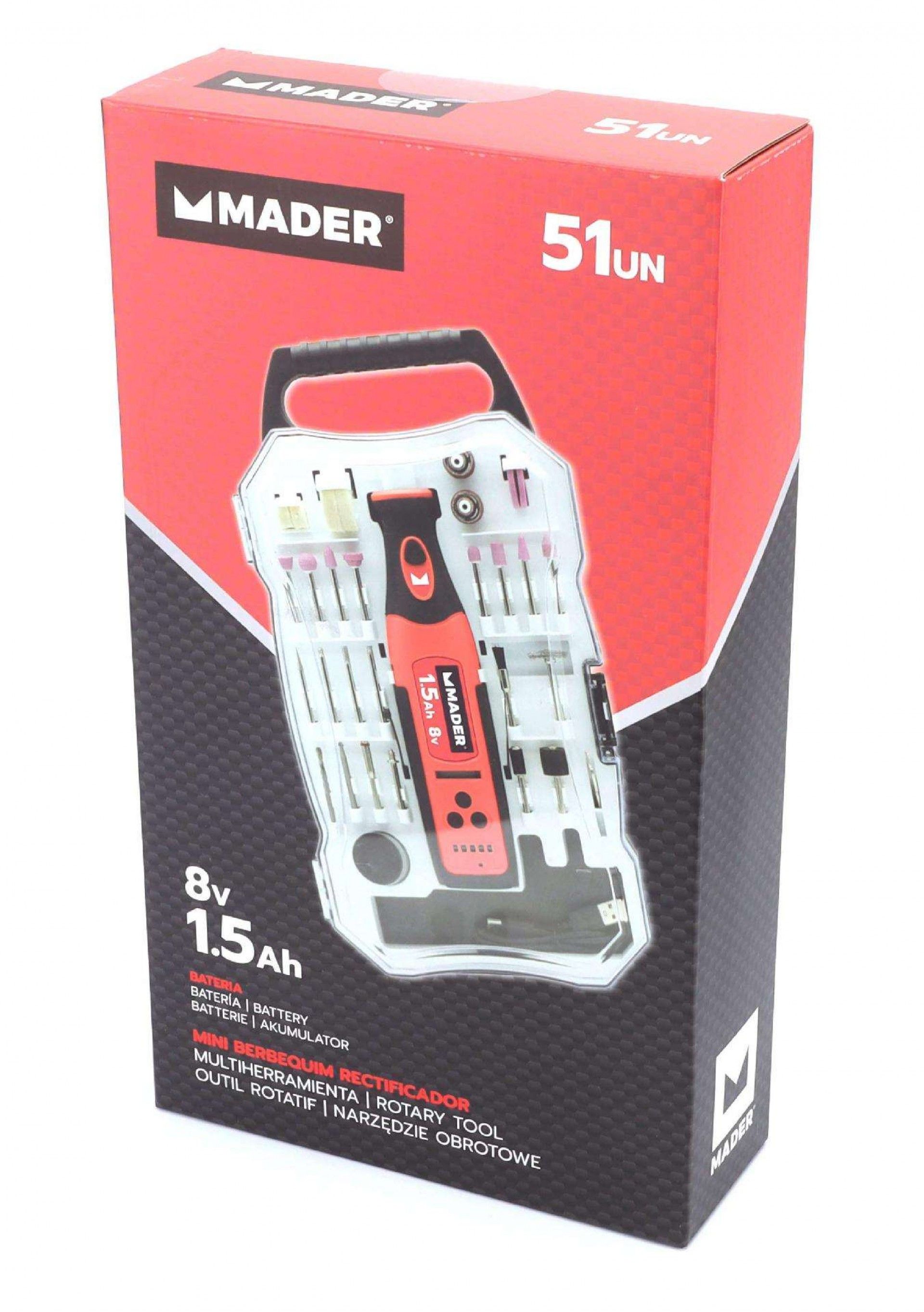 Mini Berbequim Retificador, a Bateria, 8V, 1.5Ah refª 63845 MADER