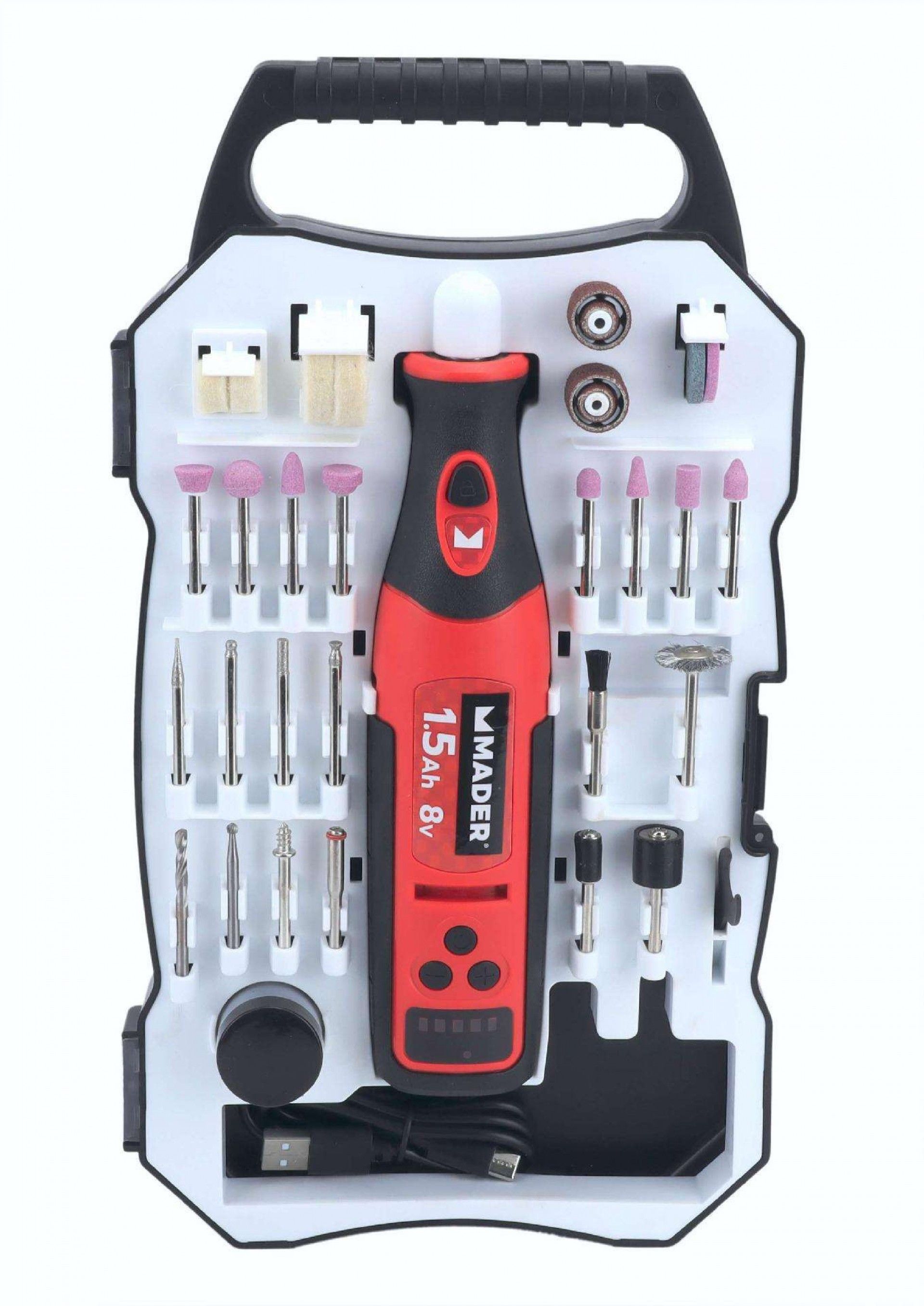 Mini Berbequim Retificador, a Bateria, 8V, 1.5Ah refª 63845 MADER