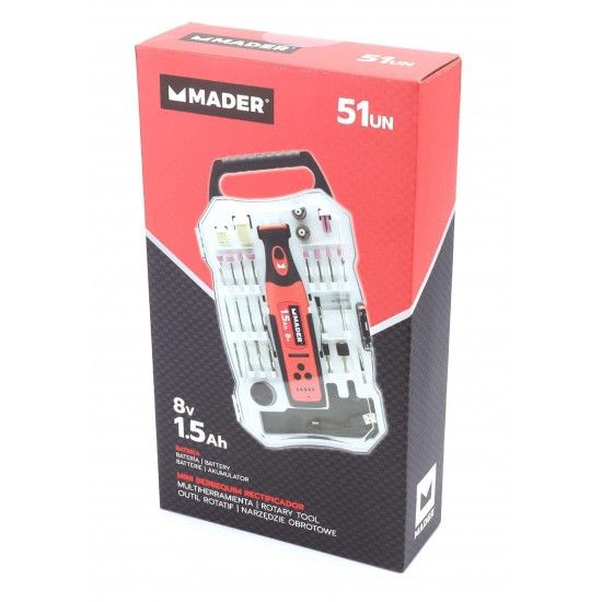 Mini Berbequim Retificador, a Bateria, 8V, 1.5Ah refª 63845 MADER Mini Berbequim Retificador, a Bateria, 8V, 1.5Ah refª 63845 MADER