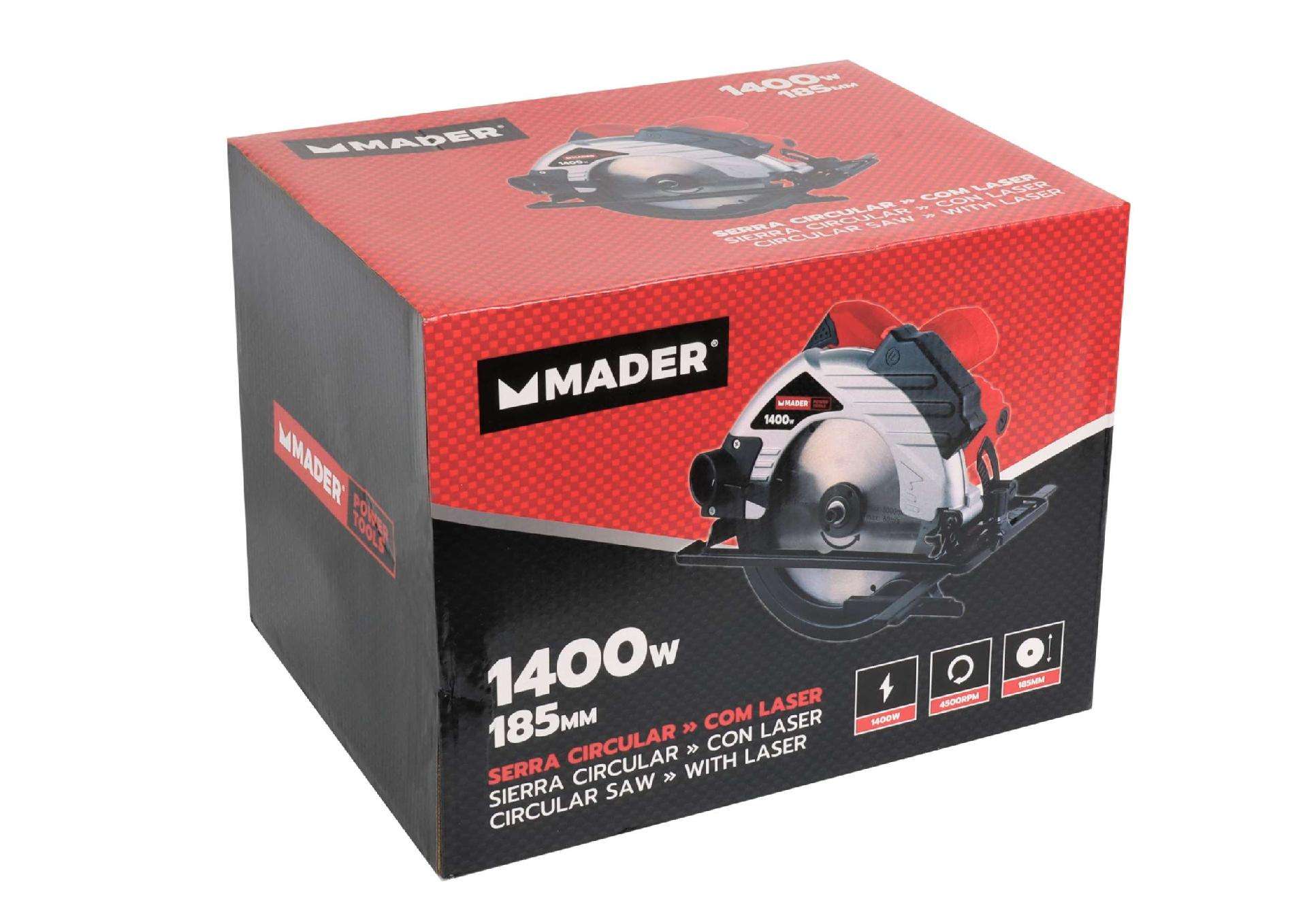 Serra Circular, 185mm, 1400W, Laser refª 63829 MADER