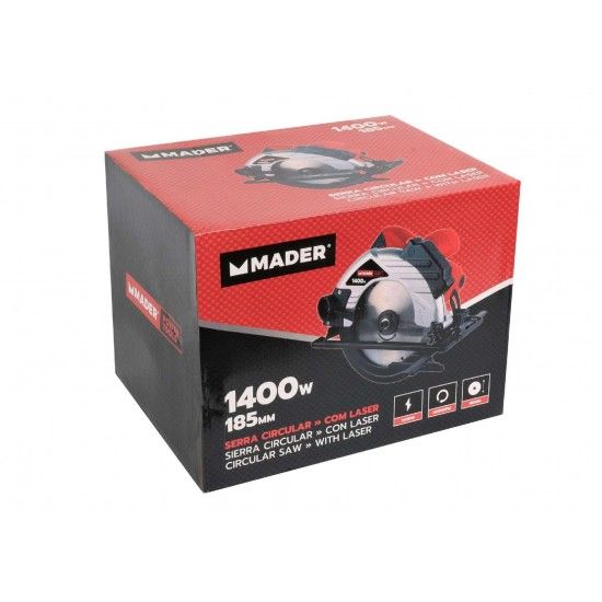 Serra Circular, 185mm, 1400W, Laser refª 63829 MADER Serra Circular, 185mm, 1400W, Laser refª 63829 MADER
