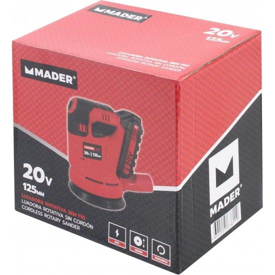 Lixadora Rotativa sem Fios, 20V, 2.0Ah refª 63811 MADER Lixadora Rotativa sem Fios, 20V, 2.0Ah refª 63811 MADER