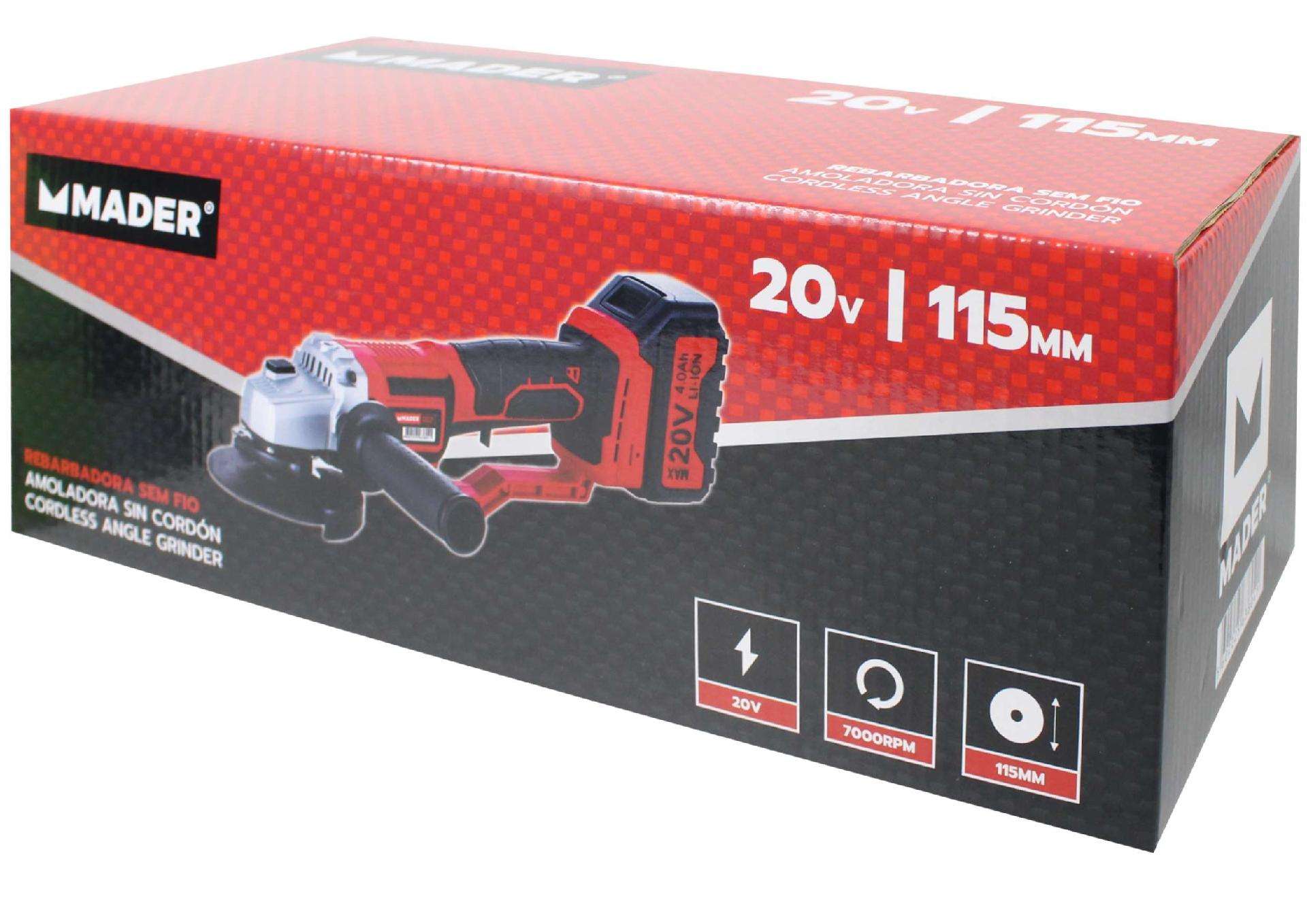 Rebarbadora sem Fios, 20V, 115mm refª 63804 MADER