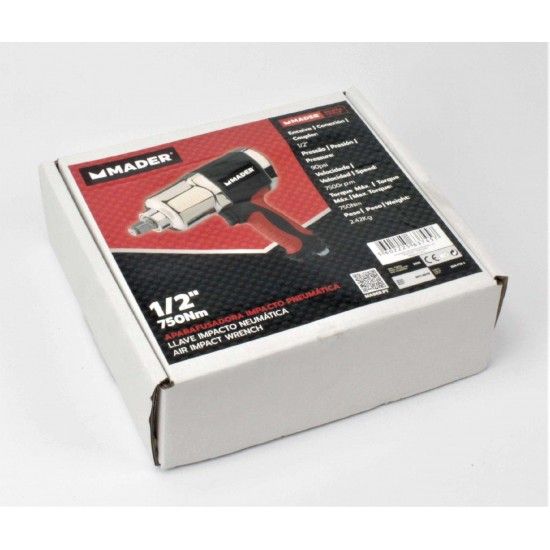 Aparafusadora Pneumática Impacto, 1/2", 750Nm refª 63745 MADER Aparafusadora Pneumática Impacto, 1/2", 750Nm refª 63745 MADER