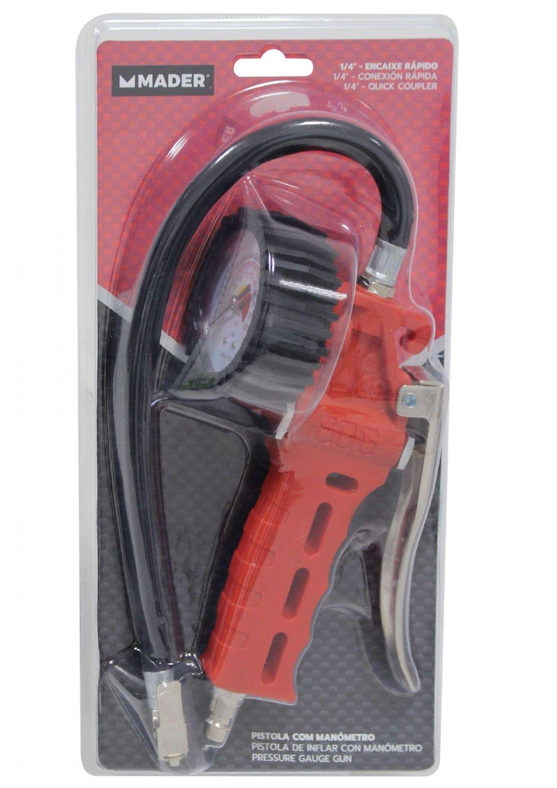 Pistola com Manómetro, 1/4", 500mm refª 63724 MADER