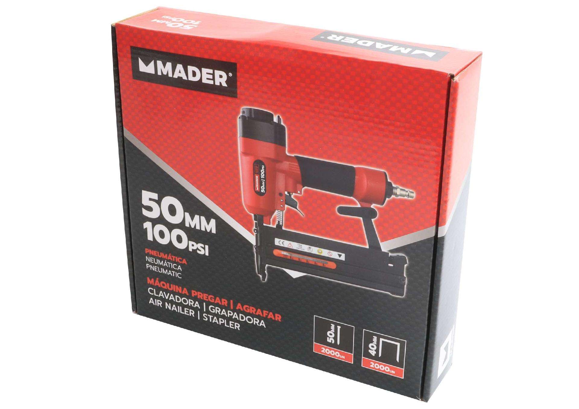 Máquina Pregar/Agrafar Pneumática, 50mm, 100PSI refª 63702 MADER