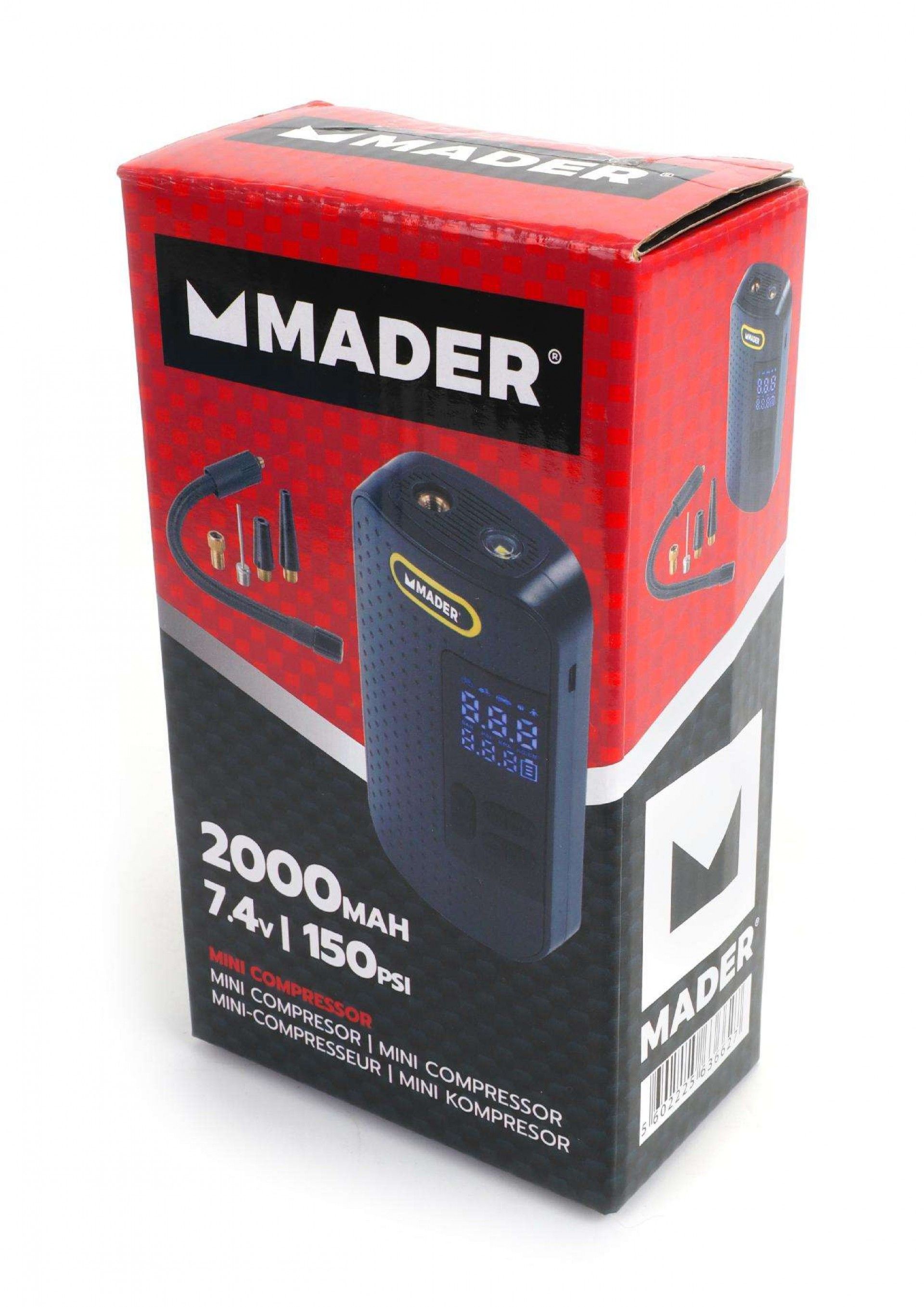 Mini Compressor, 7.4V, 150PSI, 2000mAh ref. 63662 MADER