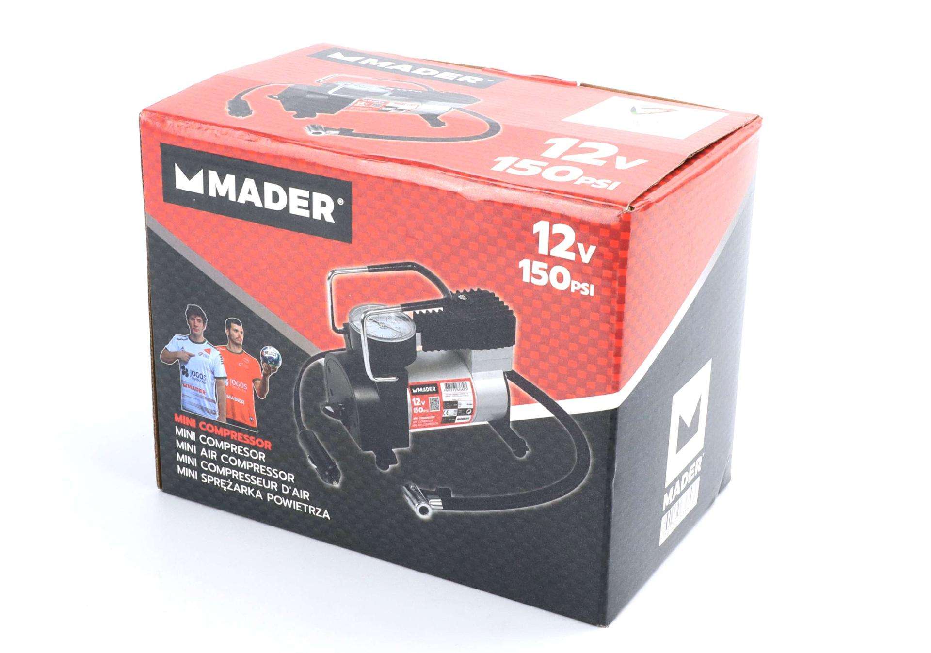 Mini Compressor de Ar, 150PSI, 12V refª 63660 MADER