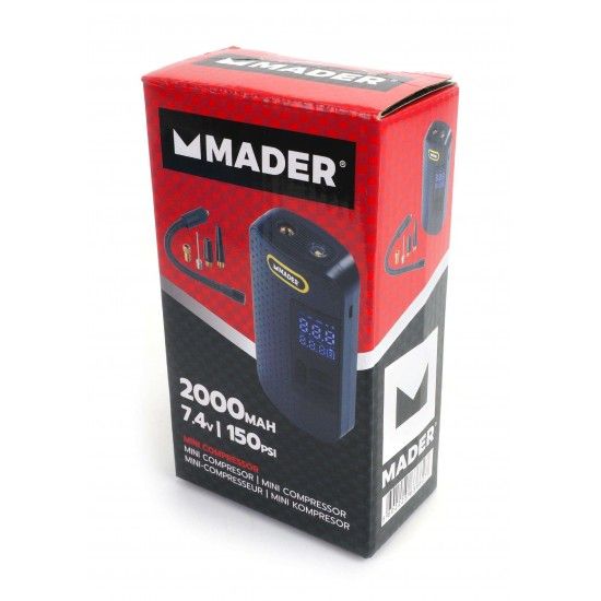 Mini Compressor, 7.4V, 150PSI, 2000mAh ref. 63662 MADER Mini Compressor, 7.4V, 150PSI, 2000mAh ref. 63662 MADER