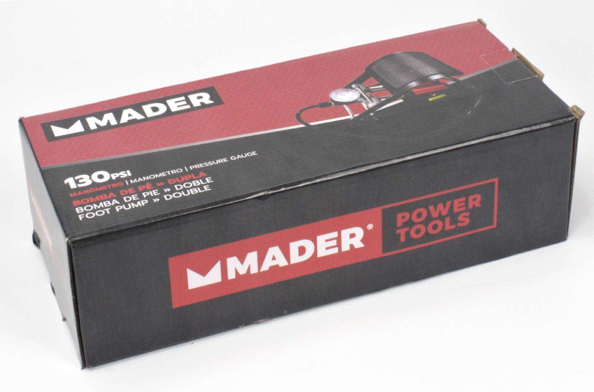 Bomba de Pé Dupla, com Manómetro, 130PSI refª 63641 MADER