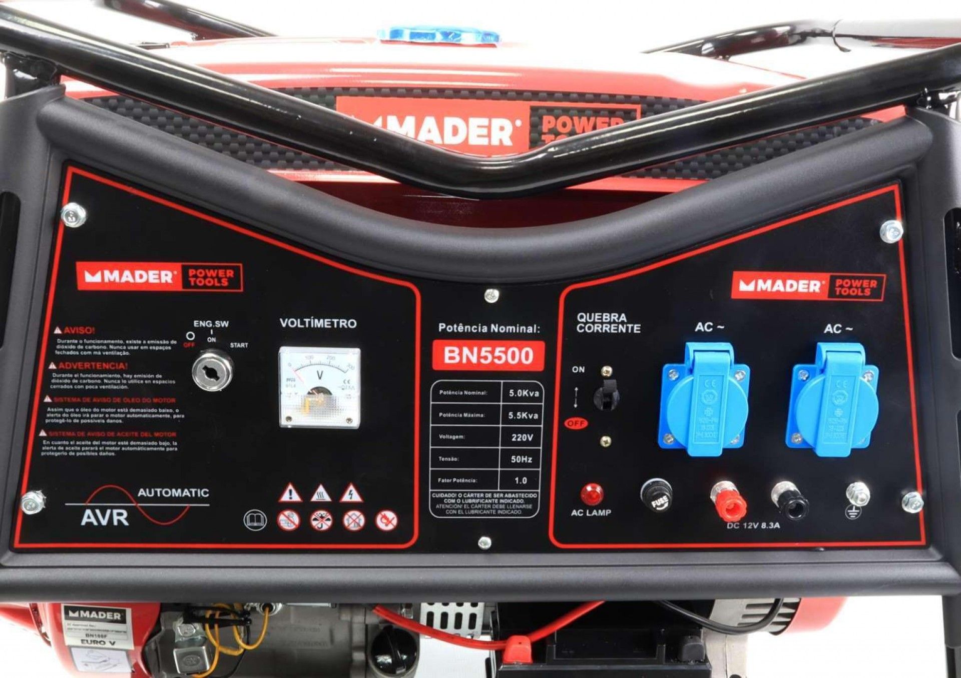 Gerador Monofásico, AVR, 5.5Kva refª 63611 MADER