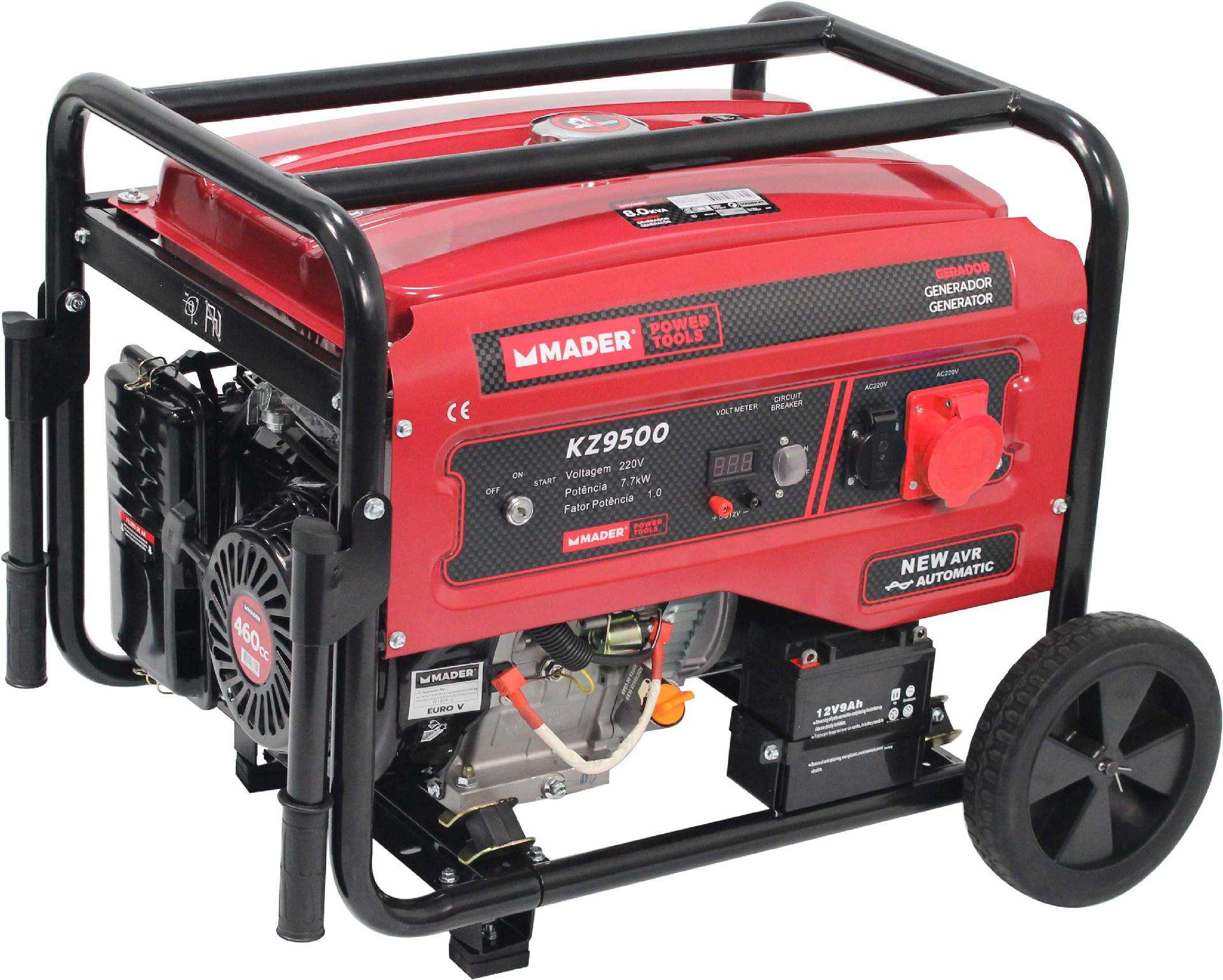 Gerador Trifásico com Rodas, 8.0Kva refª 63607 MADER