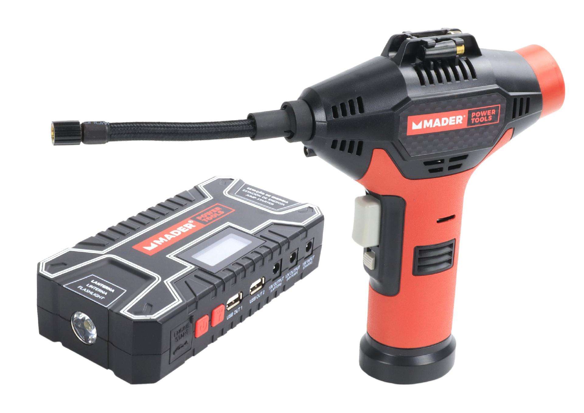 Estação de Energia, 12Ah, Power Bank + Mini Compressor refª 63547 MADER