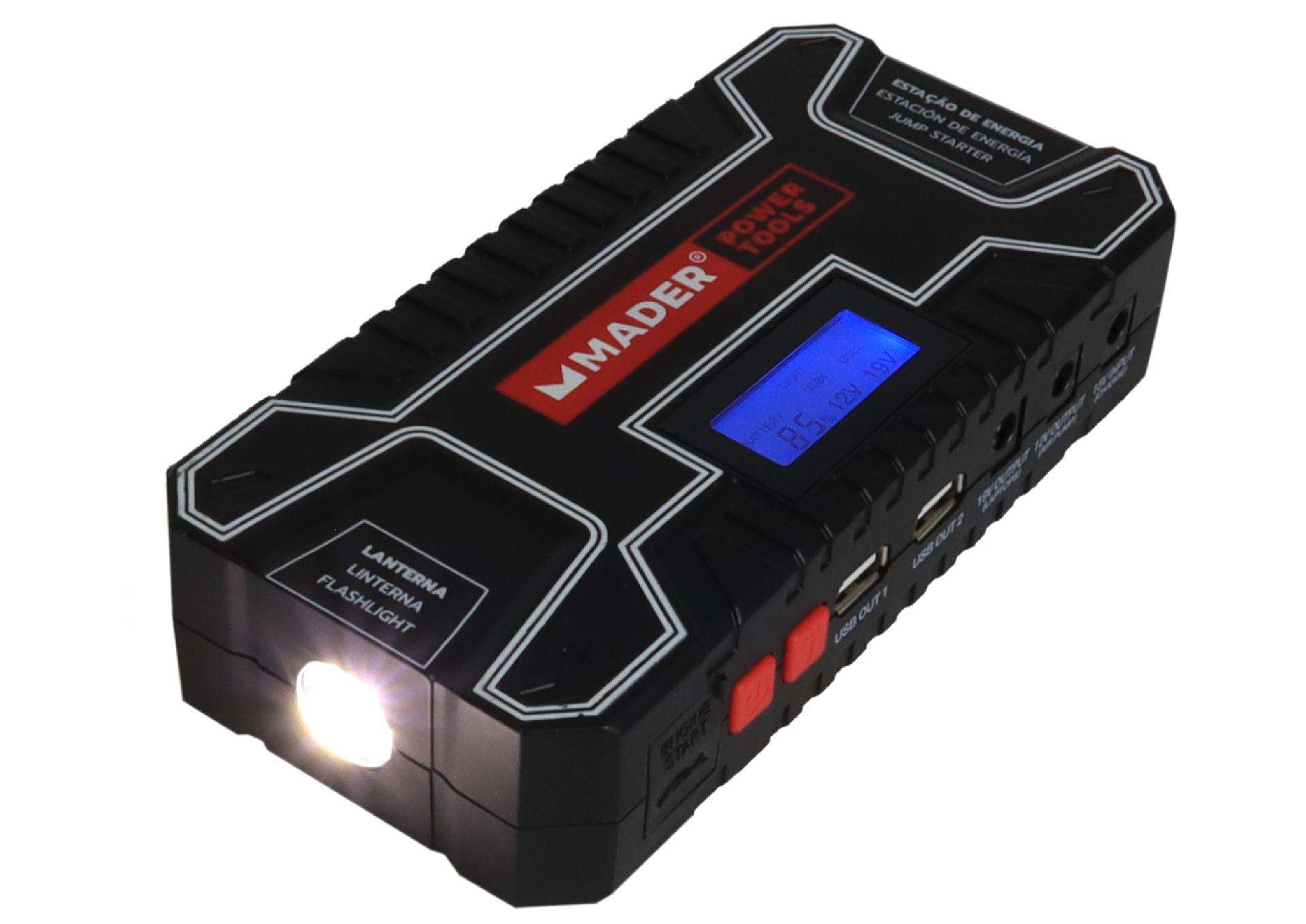 Estação de Energia, 12Ah, Power Bank + Mini Compressor refª 63547 MADER