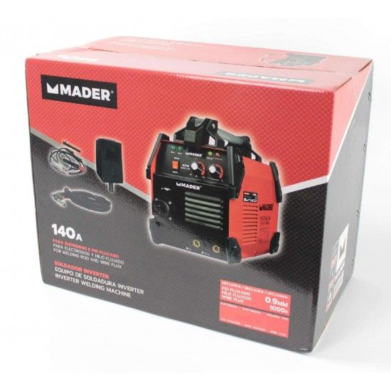 Soldador Inverter, 3 em 1 - MMA e MIG/MAG, 140A refª 63529 MADER Soldador Inverter, 3 em 1 - MMA e MIG/MAG, 140A refª 63529 MADER