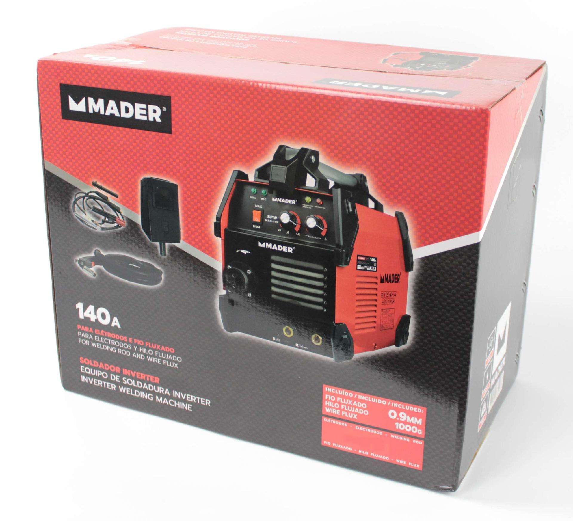 Soldador Inverter, 3 em 1 - MMA e MIG/MAG, 140A refª 63529 MADER