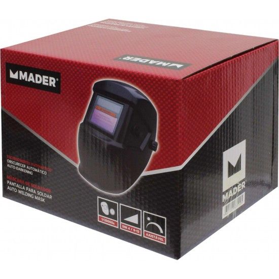 Máscara de Soldador, Escurecimento Automático, 25000S refª 63512 MADER Máscara de Soldador, Escurecimento Automático, 25000S refª 63512 MADER