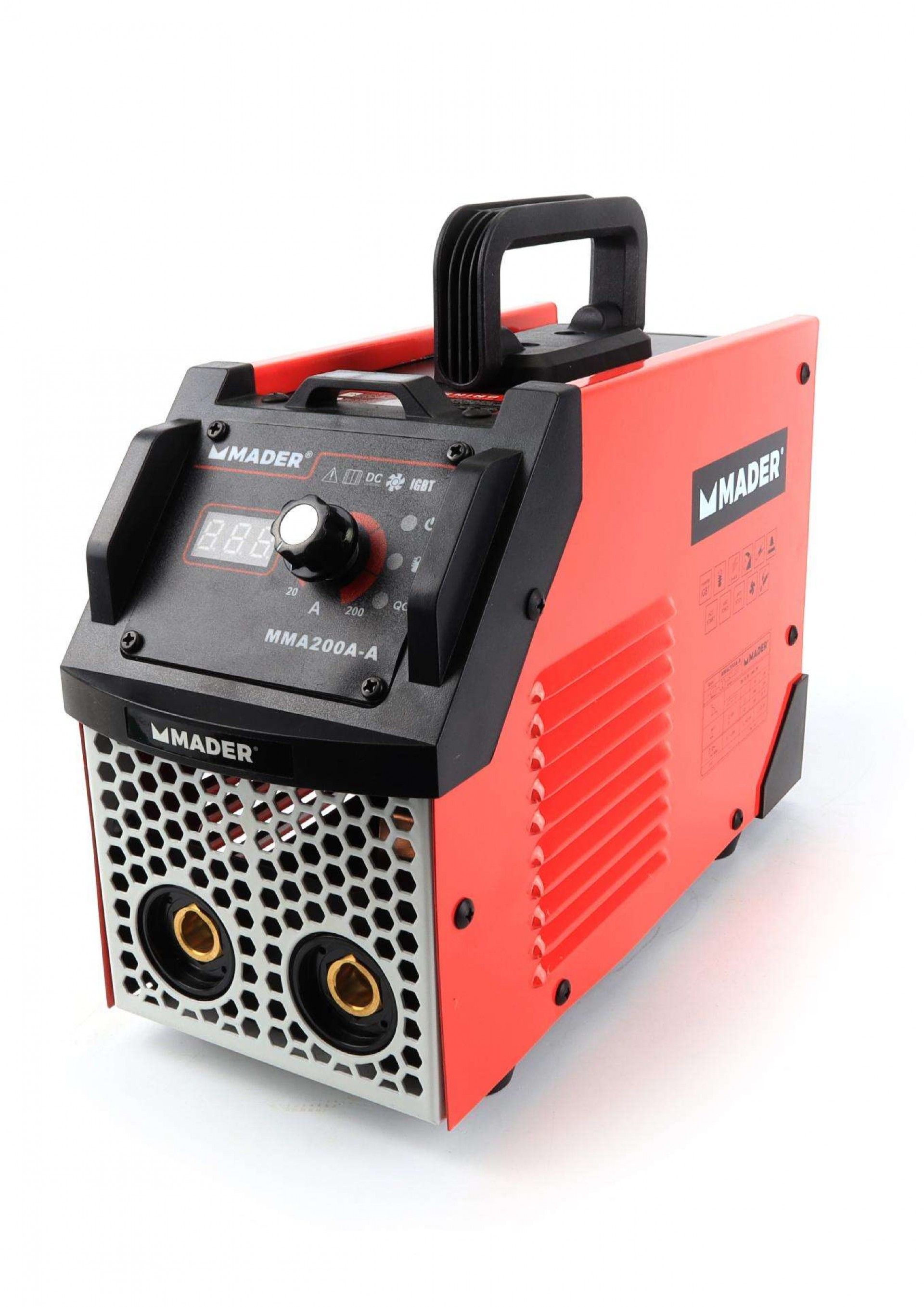 Soldador Inverter, Anti Stick, 200A, Profissional ref. 63474 MADER
