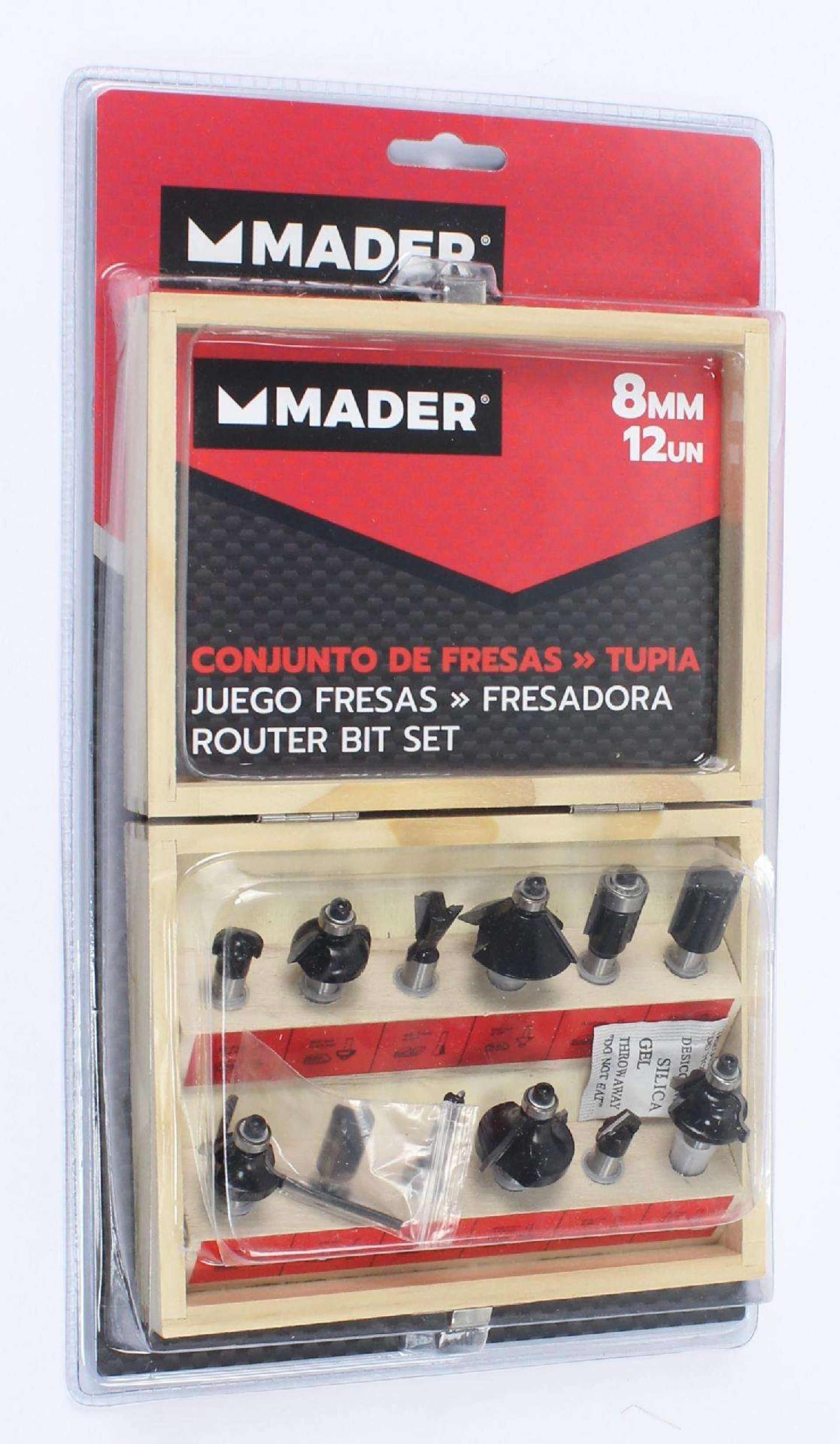 Conjunto de Fresas, Para Tupia, 12UN, 8mm refª 63440 MADER