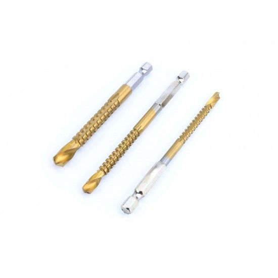 Broca Escalonada + Broca Corte Lateral, Titânio, 7un refª 63429 MADER Broca Escalonada + Broca Corte Lateral, Titânio, 7un refª 63429 MADER