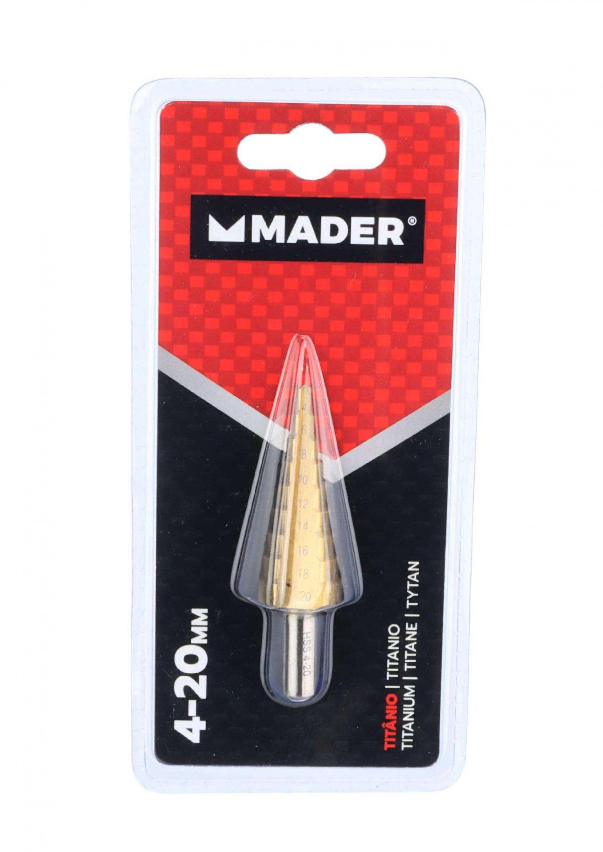 Broca Escalonada, Titânio, 4 - 20mm refª 63427 MADER