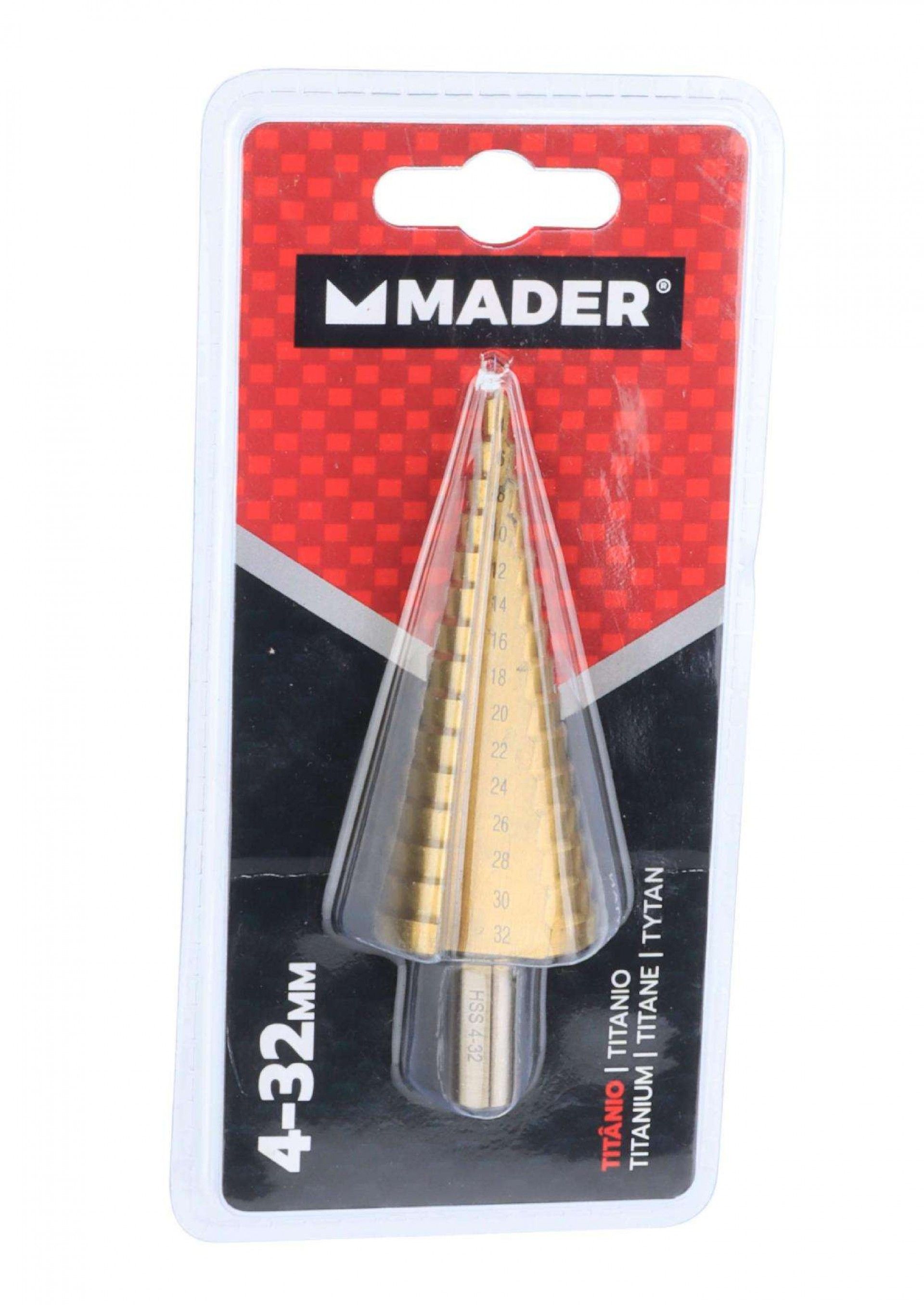Broca Escalonada, Titânio, 4 - 32mm refª 63428 MADER