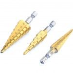 Broca Escalonada + Broca Corte Lateral, Titânio, 7un refª 63429 MADER Broca Escalonada + Broca Corte Lateral, Titânio, 7un refª 63429 MADER