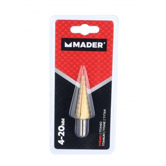 Broca Escalonada, Titânio, 4 - 20mm refª 63427 MADER Broca Escalonada, Titânio, 4 - 20mm refª 63427 MADER