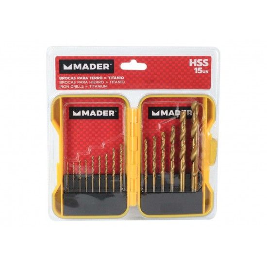 Jogo Brocas para Ferro, HSS, 15Un refª 63400 MADER Jogo Brocas para Ferro, HSS, 15Un refª 63400 MADER