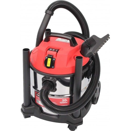 Aspirador Pó/Líquidos, Inox, 1200W, 20L refª 63349 MADER Aspirador Pó/Líquidos, Inox, 1200W, 20L refª 63349 MADER