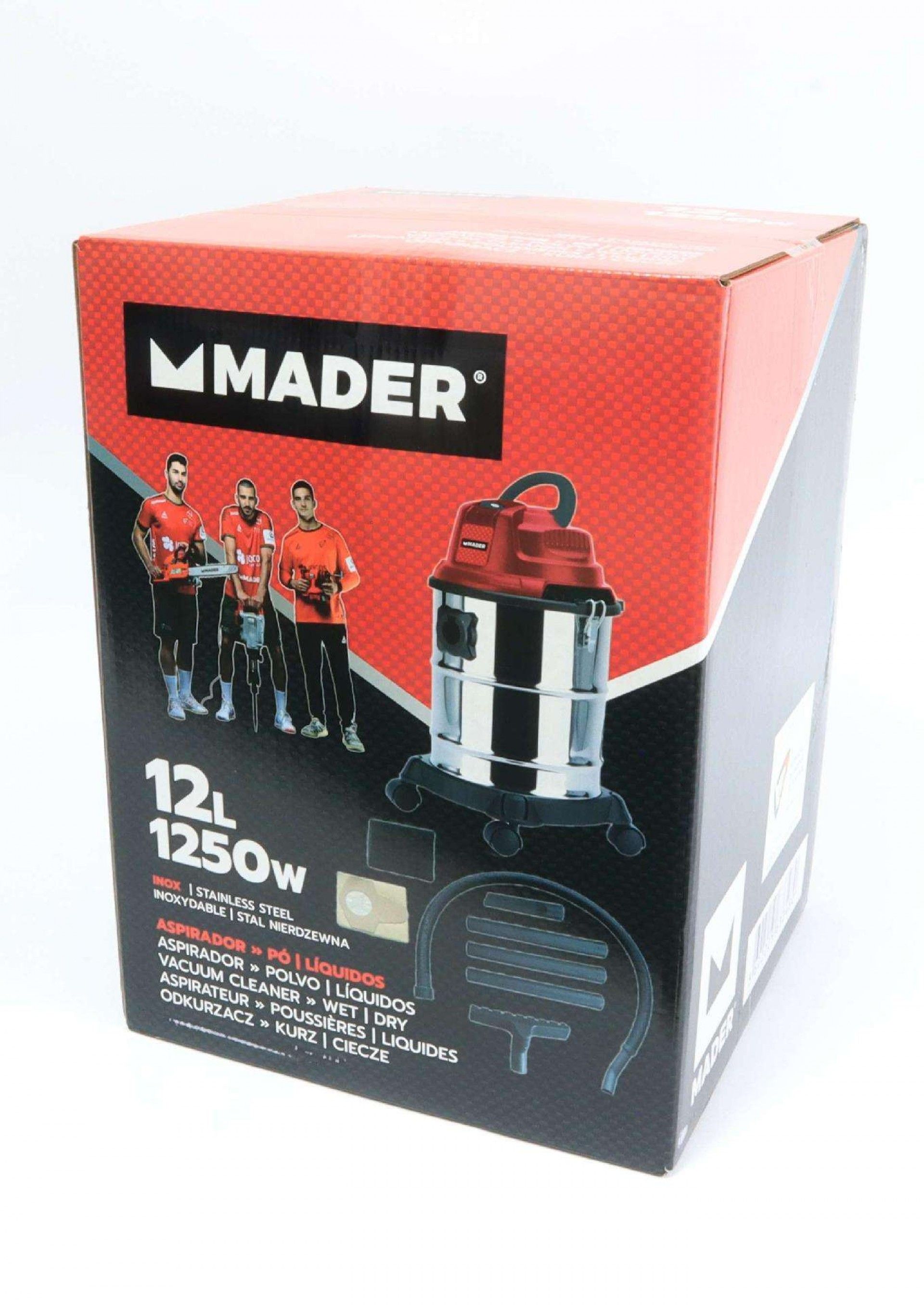Aspirador Pó / Líquidos, 12L, 1250W refª 63348 MADER