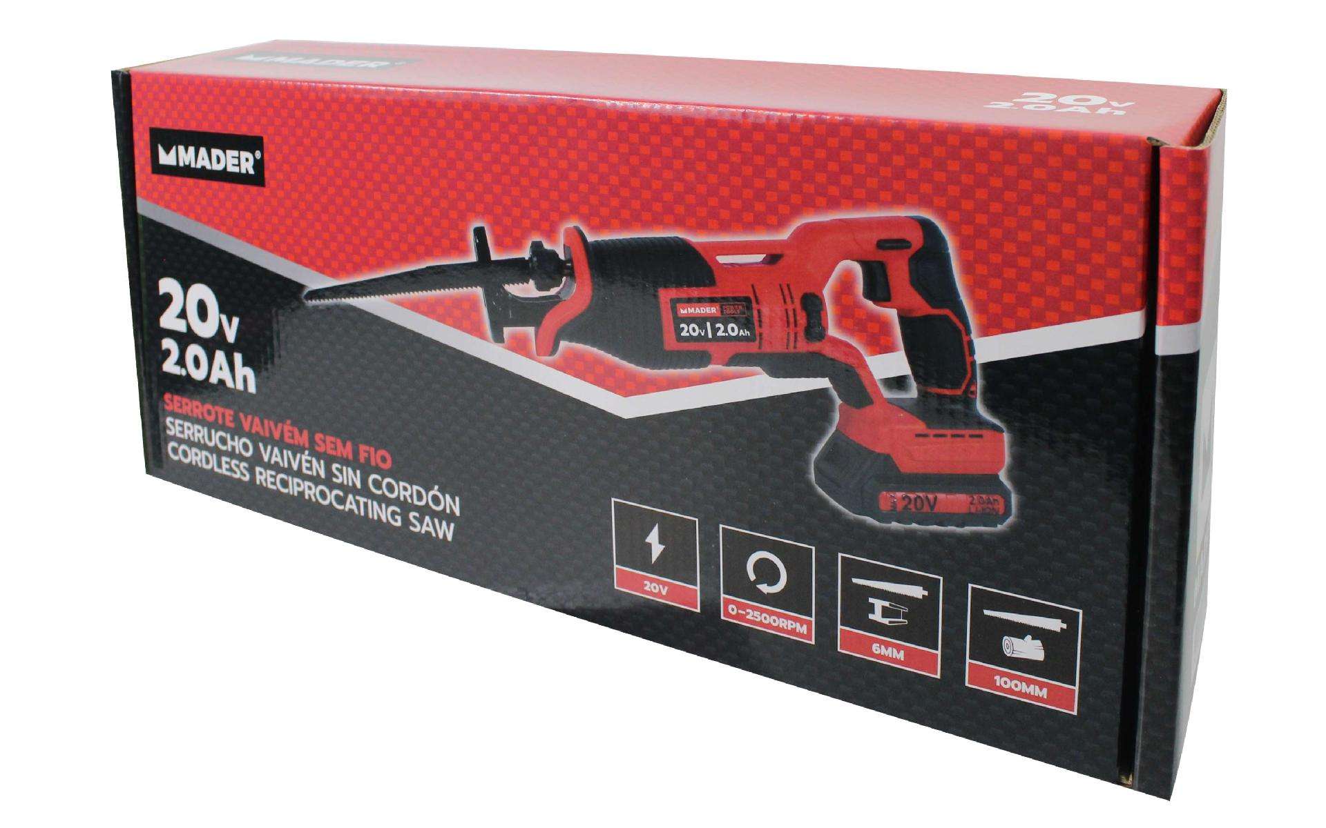 Serrote Vaivém sem Fios, 20V, 2.0Ah refª 63294 MADER