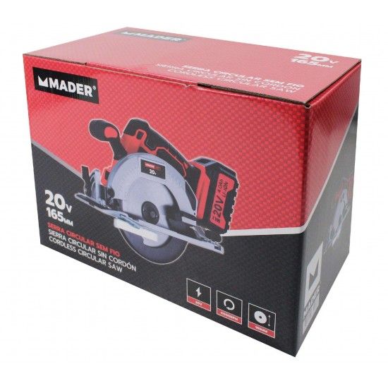 Serra Circular sem Fios, 20V, 4Ah, 165mm refª 63293 MADER Serra Circular sem Fios, 20V, 4Ah, 165mm refª 63293 MADER