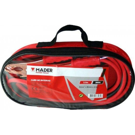 Cabos de Bateria, 200A, 2.5m, 6mm2x8mm refª 63264 MADER Cabos de Bateria, 200A, 2.5m, 6mm2x8mm refª 63264 MADER