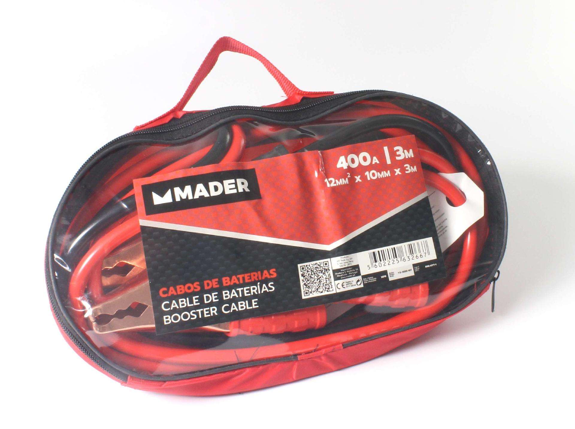 Cabos de Bateria, 400A, 3m, 12mm2x9mm refª 63266 MADER