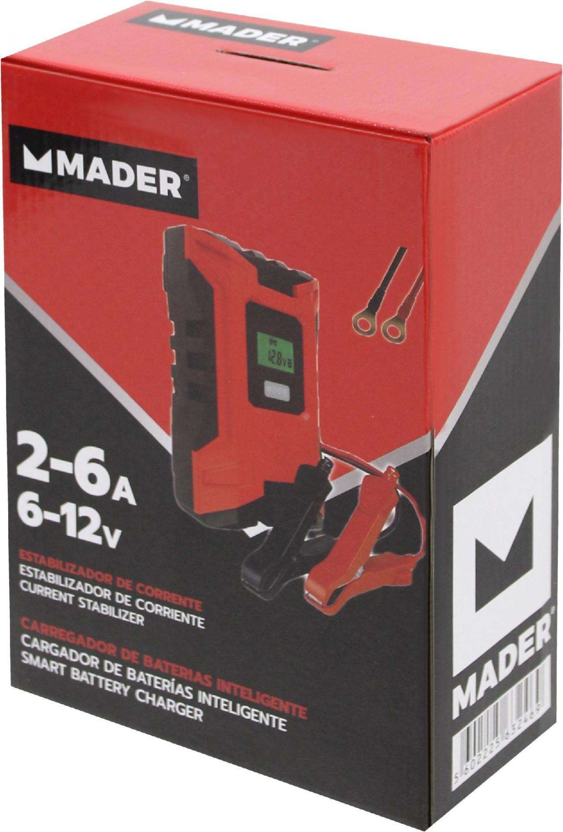 Carregador de Baterias Inteligente, 2-6A, 6-12V refª 63246 MADER