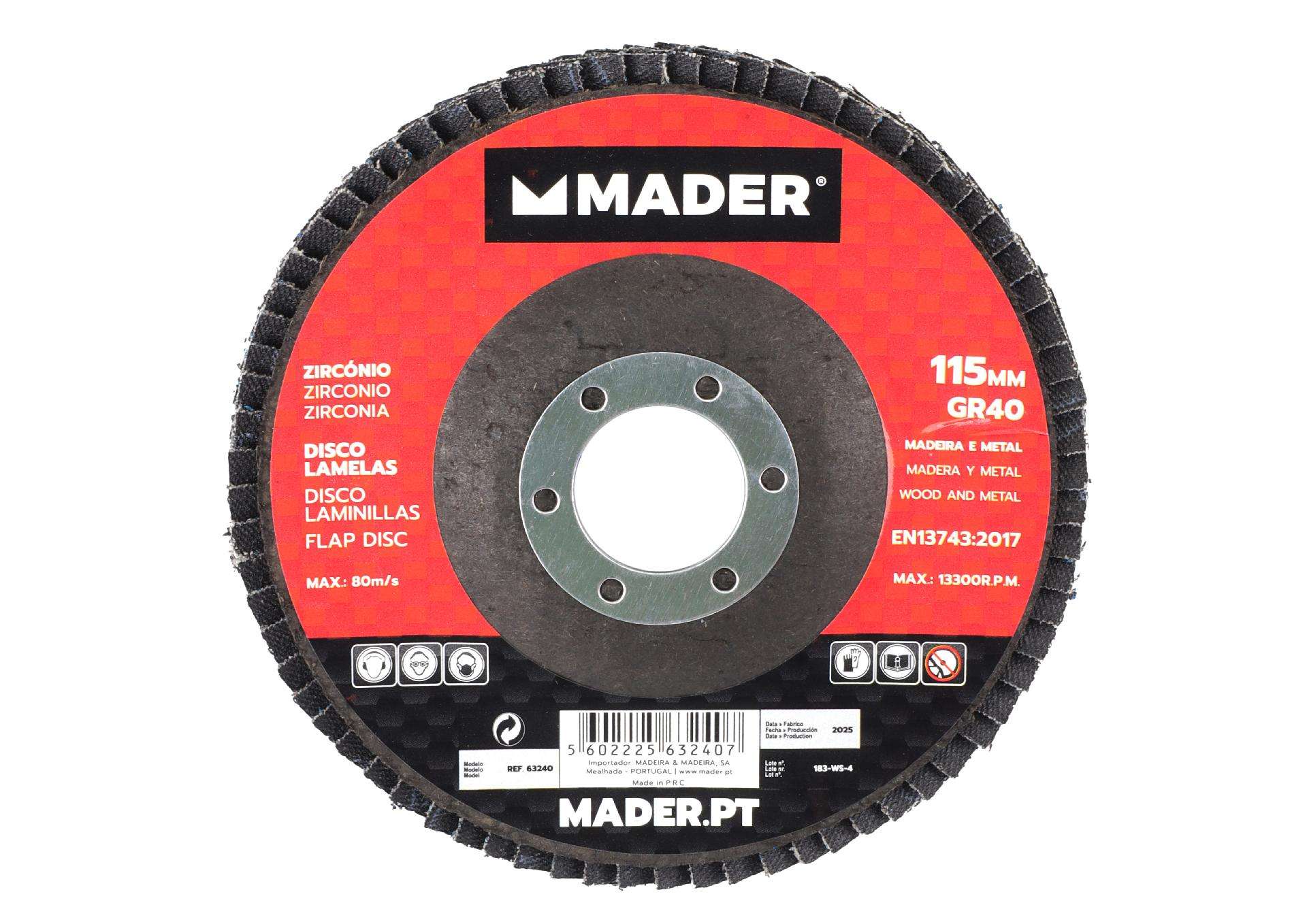 Disco Lamelas, Zircónio, 115mm, GR40 refª 63240 MADER