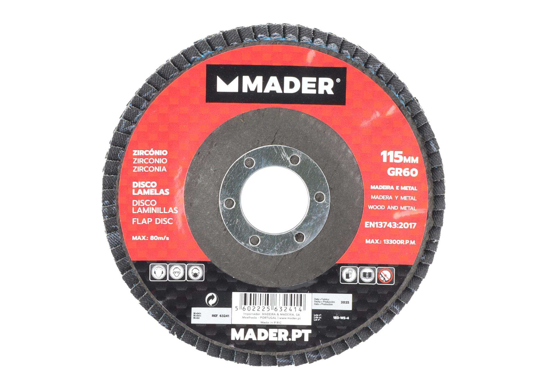 Disco Lamelas, Zircónio, 115mm, GR60 refª 63241 MADER